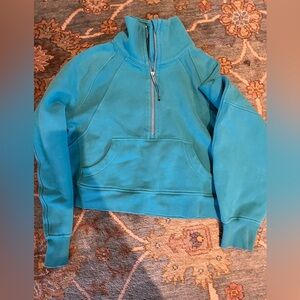 Lululemon Scuba Oversized Funnel-Neck Half Zip Sweatshirt XS/S Teal Blue